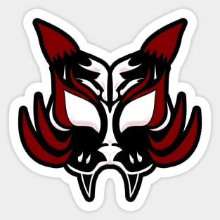 Dark Kitsune Face - Crimson Sticker